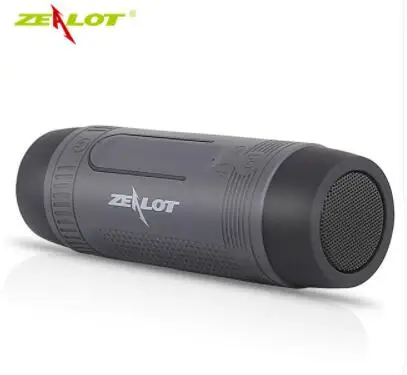 Zealot S1 Bluetooth динамик открытый велосипед портативный сабвуфер бас беспроводной динамик s power Bank+ светодиодный свет+ крепление на велосипед+ карабин - Цвет: Серый