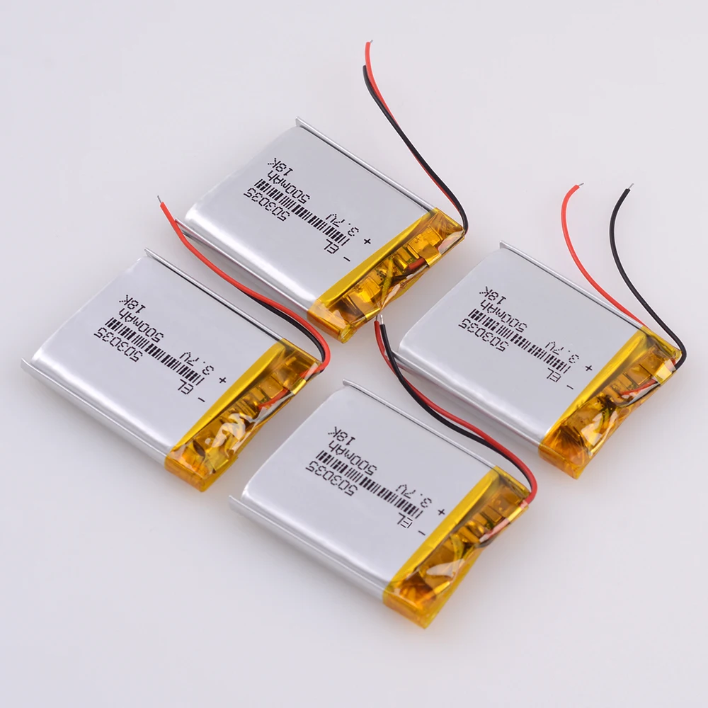 

503035 3.7v 500mah 453035 Lithium Polymer Rechargeable Battery for recorder video CAR DVR Mp3 DVD Camera GPS bluetooth speaker