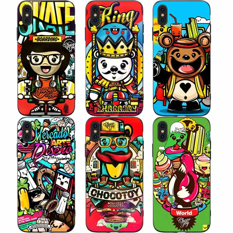 

Cute Doodle Cartoon Phone Cases Cover for iphone X XR XS MAX 6 6s 7 8 Plus TPU Cover Coque For iphone 7 8Plus iphone 5SE Cases