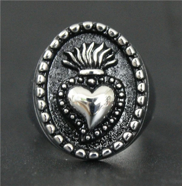 Прямая поставка размер 7~ 13 факел кольцо 316L нержавеющая сталь ювелирные изделия серебро Королевское сердце Корона кольцо