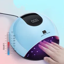 УФ-лампа для сушки УФ гель по всей поверхности для ногтей Сушилка для ногтей 80 Вт ЖК-дисплей Дисплей с таймером 10/30/60/120 S розовый для быстрой сушки сушильная машина