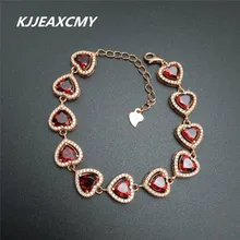KJJEAXCMY натуральный гранатовый браслет S925 стерлингового серебра из розового золота