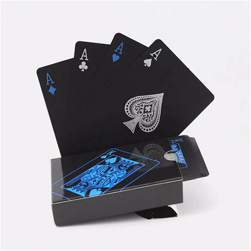 Board Game Quality Plastic PVC Poker Waterproof Black Playing Cards Creative Gift Durable Poker Board Games Family for Adult Kid Board Game Quality Plastic PVC Poker Waterproof Black Playing Cards Creative Gift Durable Poker Board Games Family for Adult Kid