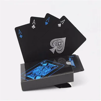 

Board Game Quality Plastic PVC Poker Waterproof Black Playing Cards Creative Gift Durable Poker Board Games Family for Adult Kid