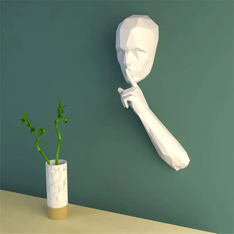 

6 colour Paper Hint of silence Man Model Toys Handmade DIY material manual creative Party Library show props decorate Image Gift