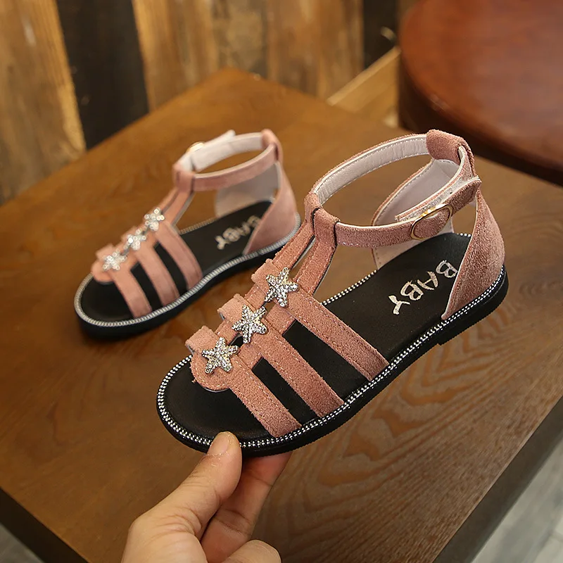 Summer New Baby Girl Shoes Kids Sandals soft bottom Rhinestone Stars Children Beach Shoes Girls princess Casual Roman sandals Summer New Baby Girl Shoes Kids Sandals soft bottom Rhinestone Stars Children Beach Shoes Girls princess Casual Roman sandals