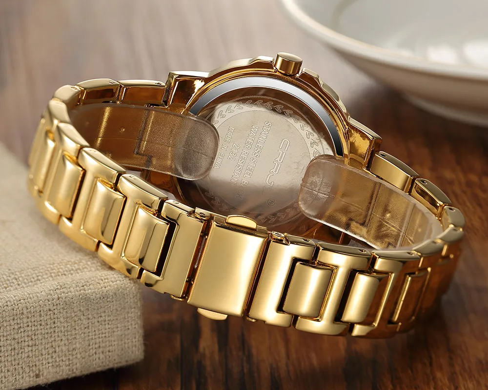 CRRJU женские часы люксовый бренд модные повседневные женские золотые часы кварцевые простые часы Relogio Feminino Reloj Mujer Montre Femme