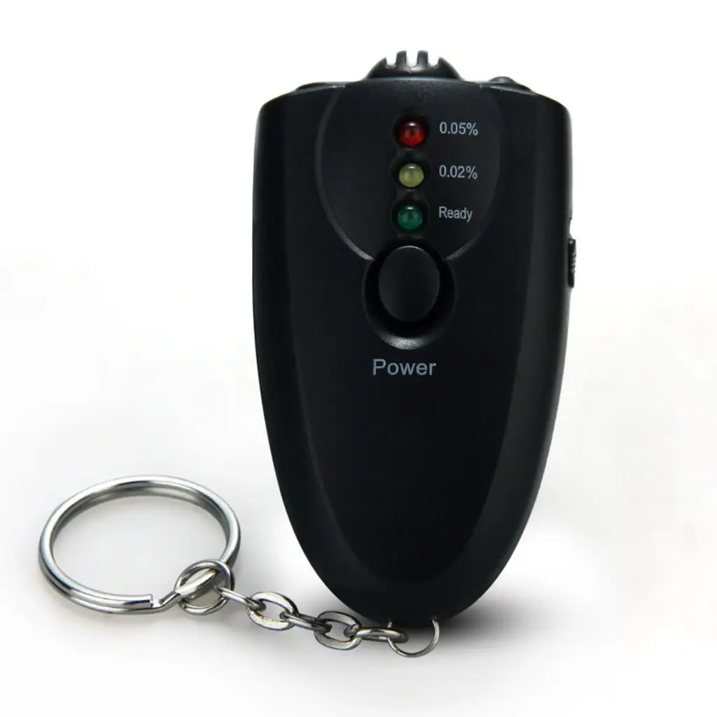 Alcohol Tester Breathalyser Keyring Yellow