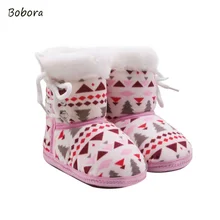 

2017 Autumn Winter Warm Fleece Snow Boots For Baby Girl Boy Anti-silp Prewalker Bootie Shoes 0-18 Months