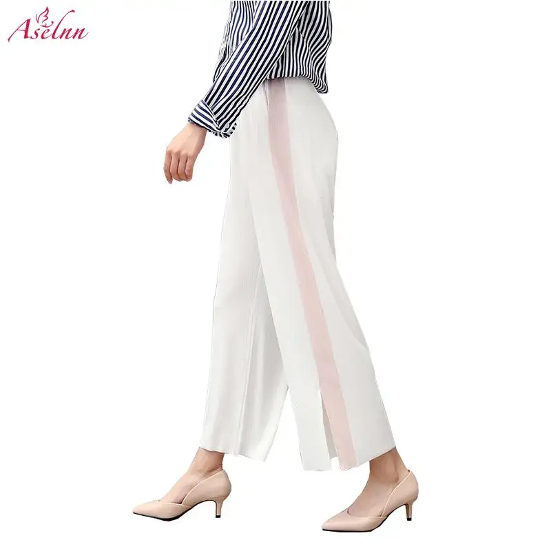 Aselnn 2019 Spring Autumn Women High Waist Wide Leg Pants