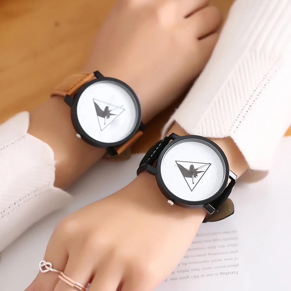 

Men Women Watches Simple Fashion Animal Pattern Quartz Watch Leather Strap Belt Table Watch Men Women Clock Casual WristWatches