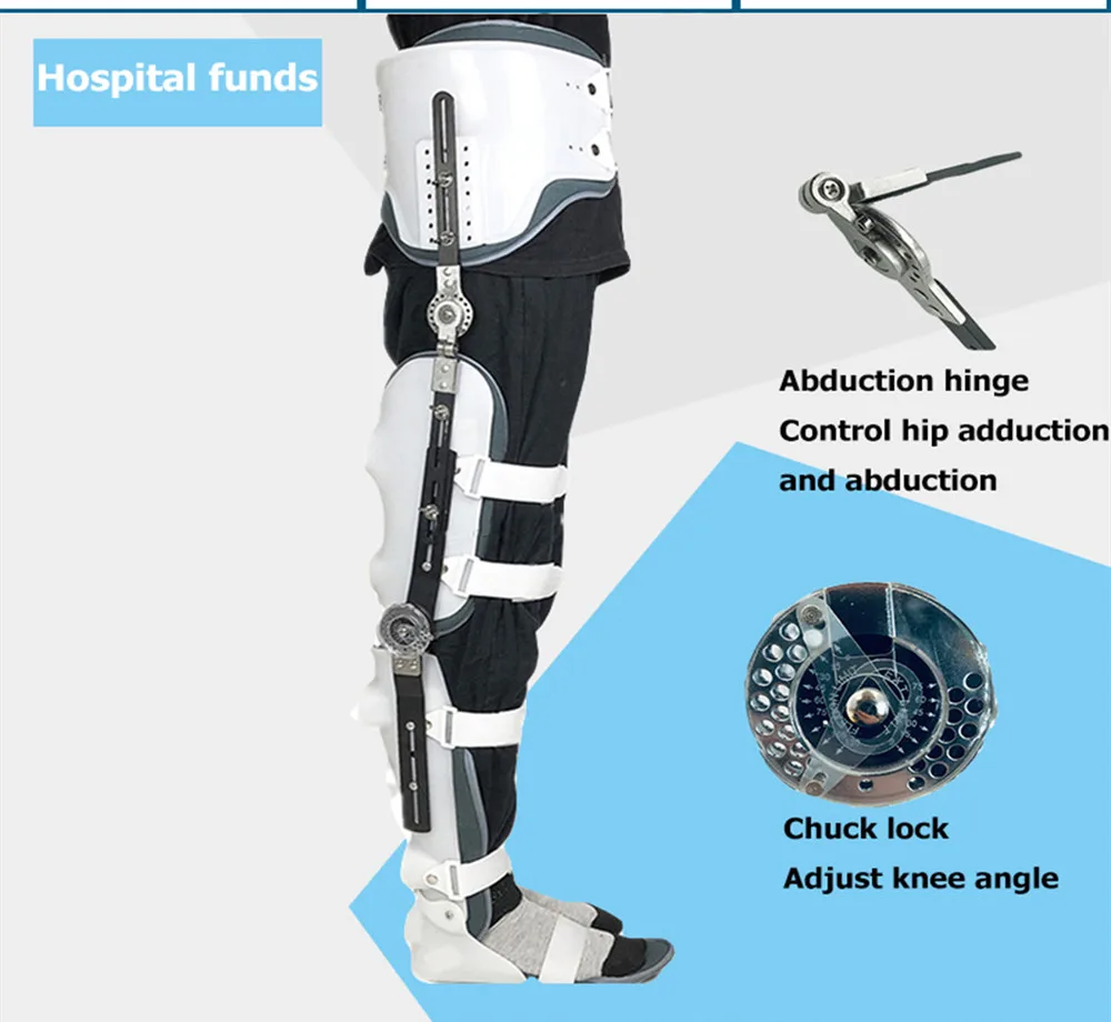 FULI медицинская коррекция деформация Регулируемый тазобедренный сустав колено ноги фиксированное защитное устройство Нижняя конечность поддержка колено Ортез
