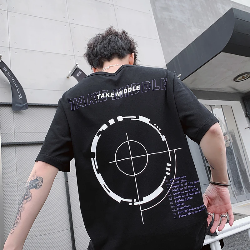 

Men's Short Sleeve T-Shirt 2019 Summer New Round Collar Fun Creative Print Top Casual Loose Personality Youth Fashion Men's Teen