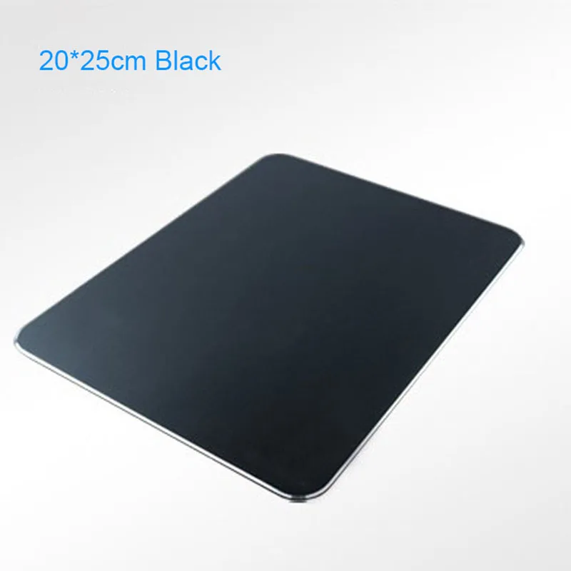 17*24*0,3/20*25*0,3 см авиационный уровень алюминиевый Металл+ резиновый коврик для мыши роскошный простой Матовый алюминий ноутбук/ПК коврики для мыши - Цвет: Black 2