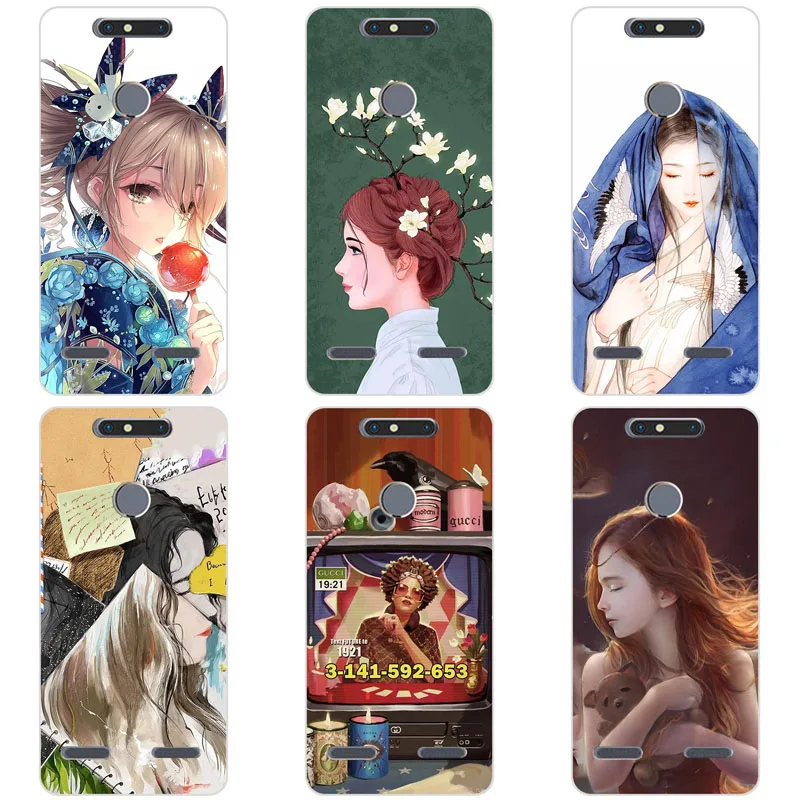 Soft Silicone Case Cover for ZTE Blade V8 Lite TPU flowers cartoon Printed Back Phone Protector Shell | Мобильные телефоны и
