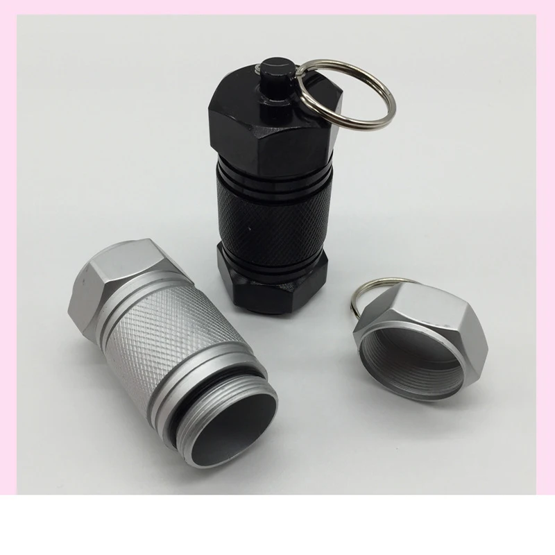 Mini Metal Pill Case Portable Medicine Boxes Waterproof  Pill Box Case Bottle Cache Drug Holder Container Storage Box Keychain