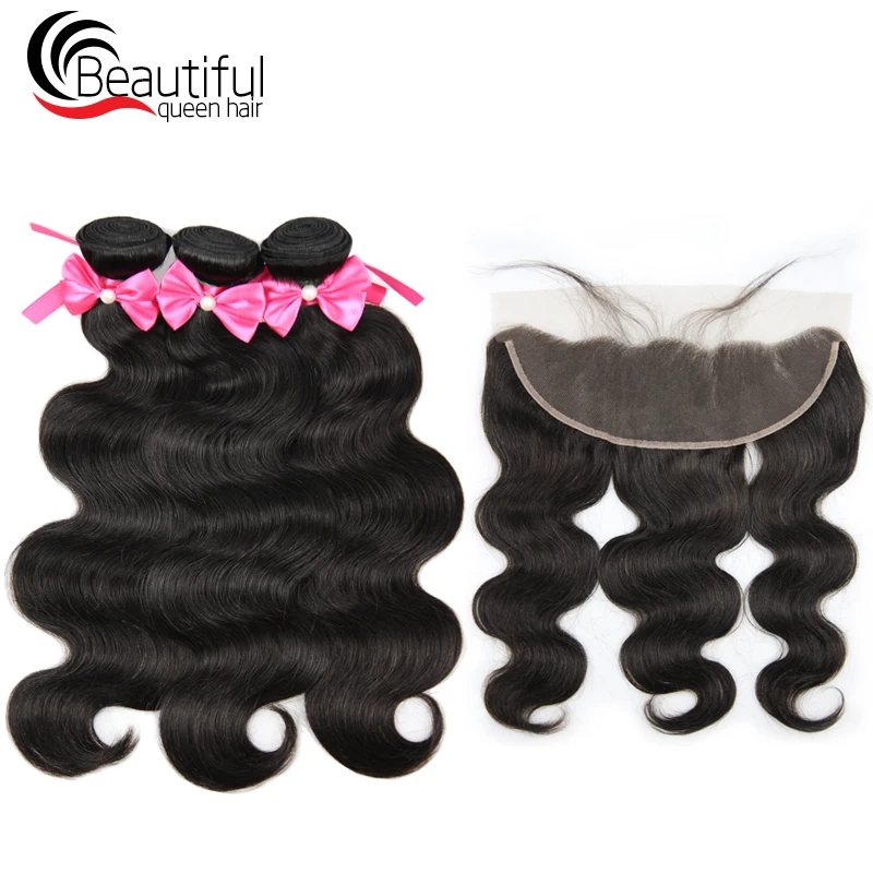 body wave human remy hair bundles+frontal