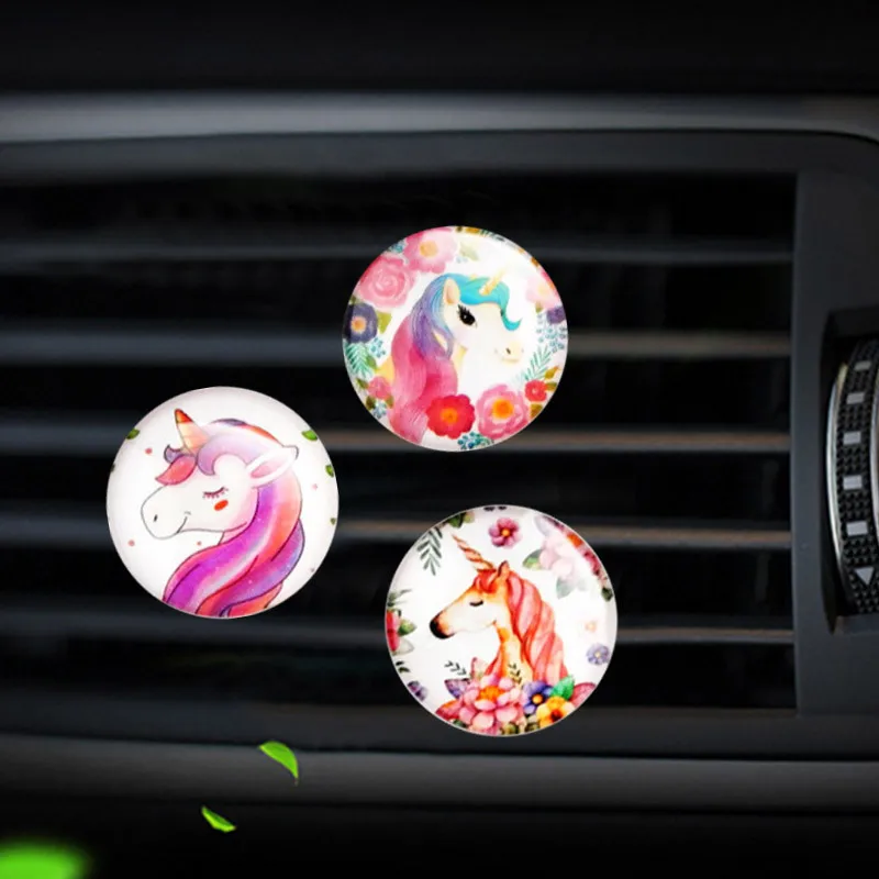 Unicorn style car air freshener perfume bottle diffuser   in the car auto Air conditioner outlet vent air Perfume clip