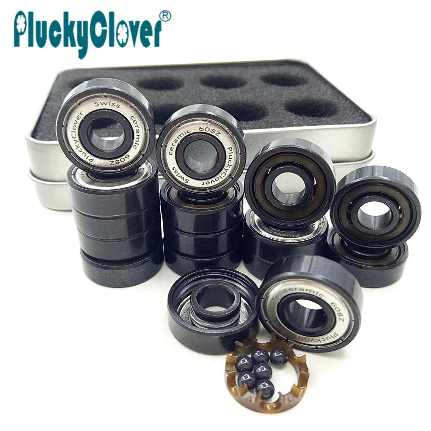 16pcs 608z PluckyClover Swiss Ceramic bearing Scooter Skateboard ball