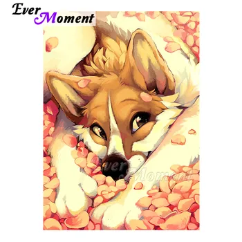 

Ever Moment Diamond Painting Fox Petal Picture Of Rhinestone Mosaic Full Square Drill Diamond Embroidery Cross Stitch 3F1861