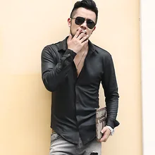 Мужская рубашка в британском стиле ретро, тонкая, эластичная, хлопковая, черная, с длинным рукавом, толстая, повседневная, модная, брендовая, Осень-зима, S890