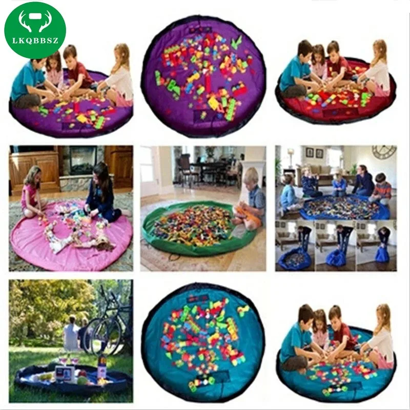 المحمولة الاطفال لعبة حقيبة التخزين والتشغيل حصيرة ل ليغو اللعب المنظم بن مربع XL الأزياء العملي حقيبة التخزين s 5color