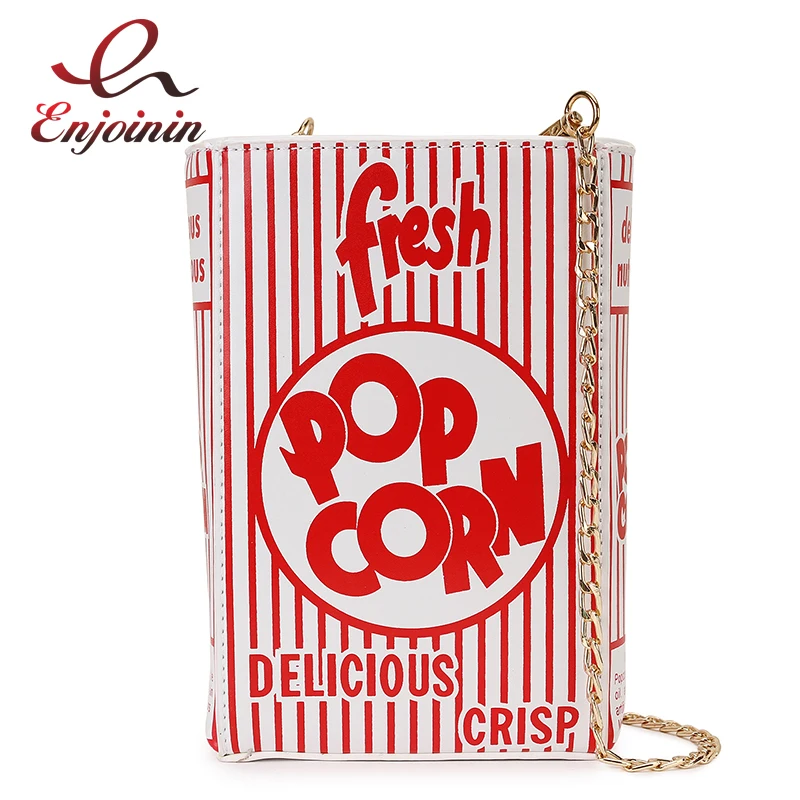 الأزياء الفشار الأحمر شريط تصميم الفتاة سلسلة محفظة حقيبة كتف حمل Crossbody حقيبة المرأة عارضة حقيبة صغيرة رفرف بو حقيبة يد