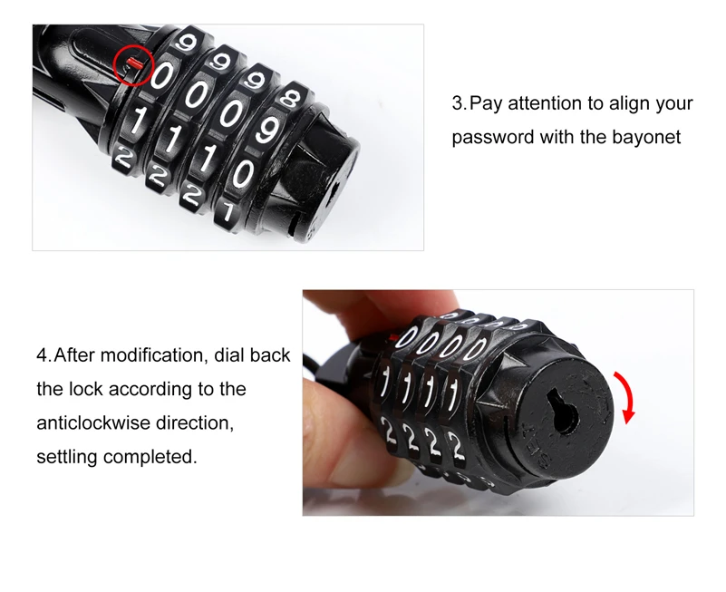WEST BIKING мини Противоугонный замок для шлема 4 цифр Пароль замок для скутер мотоциклы Велоспорт Портативный велосипеда замок трос, хорошее качество
