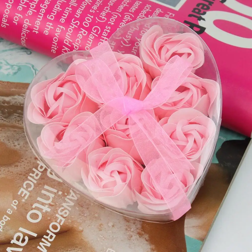 9 шт. для женщин душа сердце Ароматическая ванна тела Лепесток мыло с розой украшение для свадьбы подарок