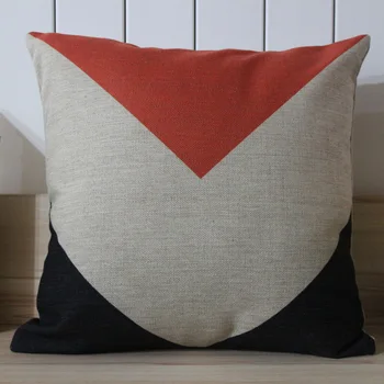 

LINKWELL Wholesale Free Shipping 45cm*45cm Black Orange Chevron Zig Zag Linen Cushion Cover Pillow Case