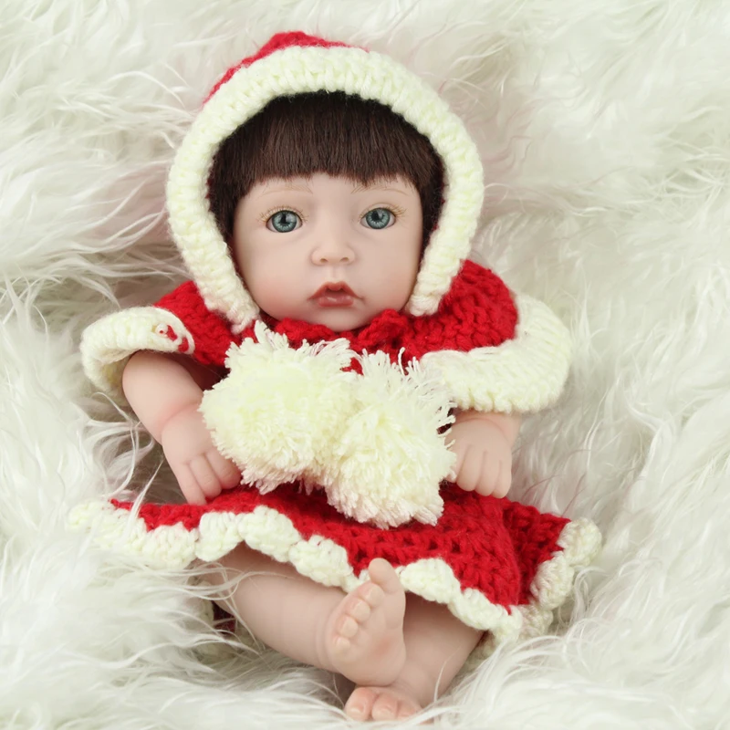 

Lifelike 10 Inches Handmade Full Silicone Reborn Baby Dolls Mini Realistic Toy High Quality Children Gift