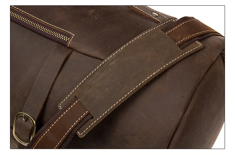 Handschlaufe von Woosir Echtleder Vintage Herrenrucksack