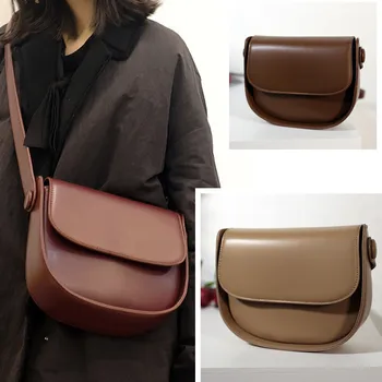 

2020 New Fashion Split Leather Saddle Shoulder Messenger Women Bag Luxury Handbags Women Bags Designer Bolsos Bandolera Mujer