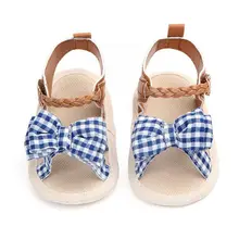 Обувь для новорожденных девочек с мягкой подошвой; Летние сандалии для новорожденных; 0-18 месяцев