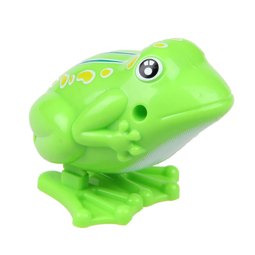 Children Lovely Cute Green Color Jumping Frog Clockwork Toy for Kids Plastic Classic Wind Up Toy for above 3 years old kids