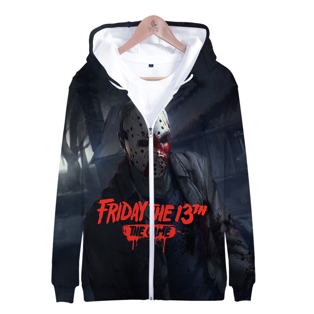 

3D Friday the 13th The Game print Long Sleeve Zipper Hoodies Sweatshirt 2019 HIP HOP FASHION Women/men Casual zipper hoodies