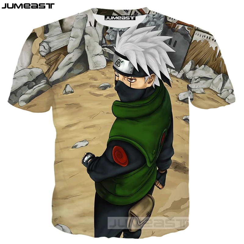 Мужские/женские модные футболки с 3D принтом в стиле хип хоп Naruto летняя футболка