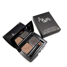 Натуральный 2 цвета бровей порошок долговечный водонепроницаемый теневой усилитель палитры W Кисть Коричневый Серый карандаш для бровей