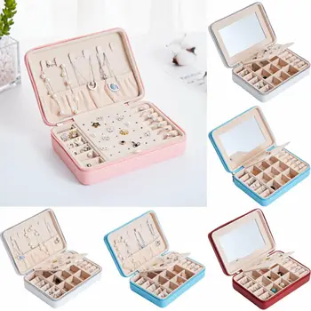 

Hot Selling Travel Jewelry Box Organizer Leather Jewellery Ornaments Case Storage Portable PU Leather High Quality
