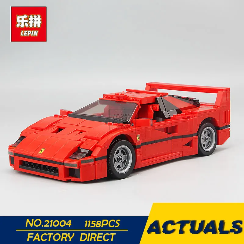 LEPIN 21004 1158pcs Ferrarie F40 Sports Car Model Building Blocks Kits Bricks Toys Compatible with 10248