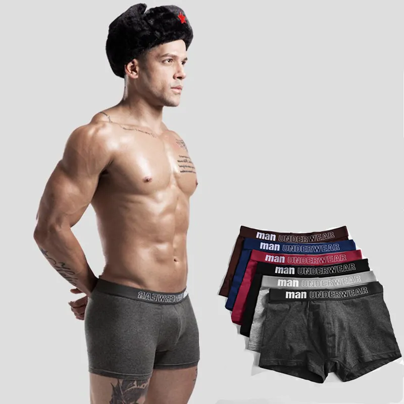 

1PC Mens Boxers Underwear Cotton Boxer Underpants Homme Boxershorts Calzoncillos Hombre Jockstrap Panties for Man U Convex