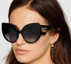2019 новейшие модные женские солнцезащитные очки с кошачьим глазом винтажные негабаритные брендовые дизайнерские блестящие солнцезащитные