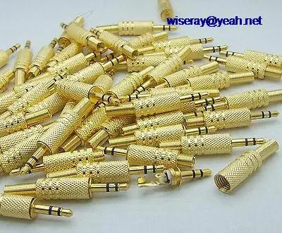 

DHL/EMS 500PCS 3pin Gold plating 3.5mm Male plug Stereo for Headphones plug Audio Cables-A8