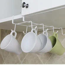 8 Hooks Metal Mug Tea Cup Storage Rack Holder Kitchen Under Worktop Shelf Cup Storage Hook