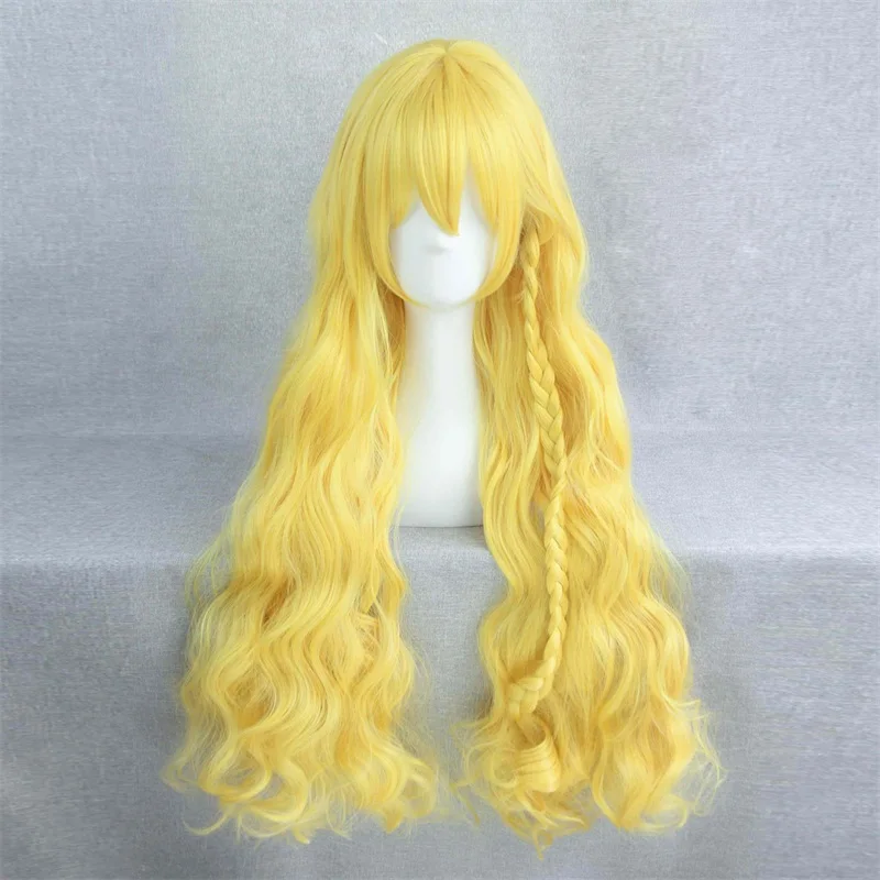 

100cm Yellow Special Anime Women Cosplay Long Curly Wigs + Wig Cap