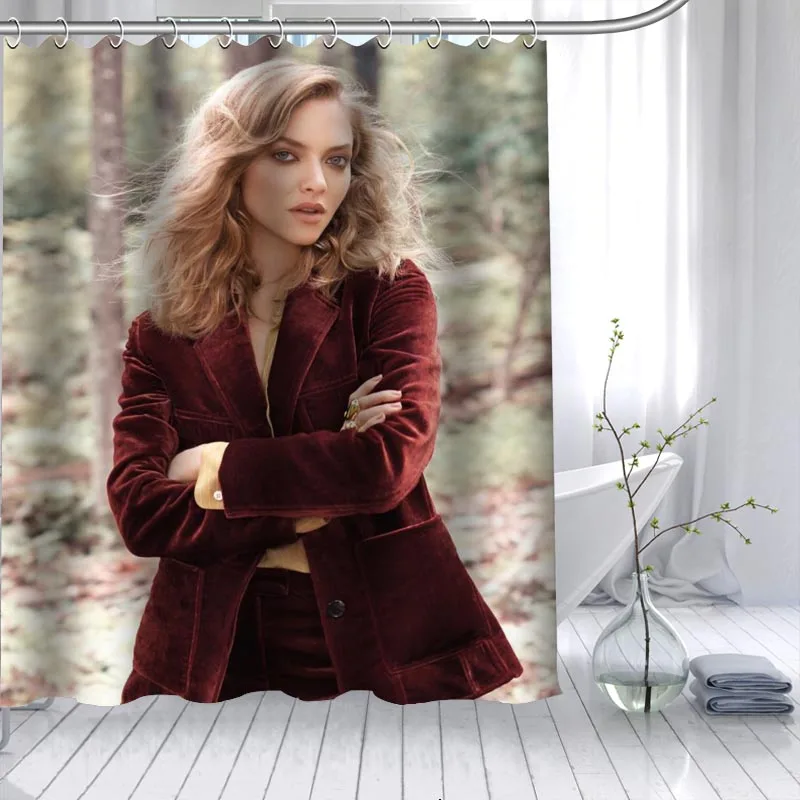 Custom Amanda Seyfried Shower Curtain 3D Waterproof Polyester Fabric Bath Curtain Printing 12 Hooks For The Bathroom 180X200CM - Цвет: 14