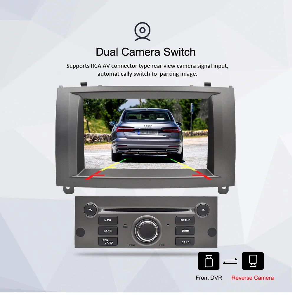 Clearance 4GRAM Android 9.0 9.1 Car DVD Stereo Player For Peugeot 407 2004-2010 GPS Navigation WiFi Bluetooth Car Multimedia Video Audio 3