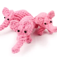 Новая розовая собака игрушки хлопковая веревка жевательный для домашних щенков игрушка ручной работы Слон Дизайн собаки для обучения чистке зубов игрушки