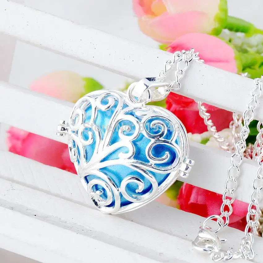 

mum gift Pregnancy Baby Gift Blackened angel mexico bola pregnant bell heart engelsrufer necklace 80cm y0044