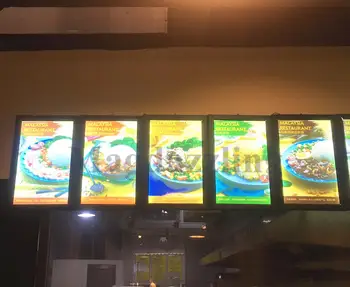 

5PCS Ultra Slim Black Snap Frame Restaurant LED Illuminated Menu Light box A2 for Take Away Shop